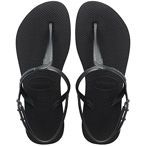 havaianas flip-flops schwarz, flache sandaletten, größe 25-26 eu