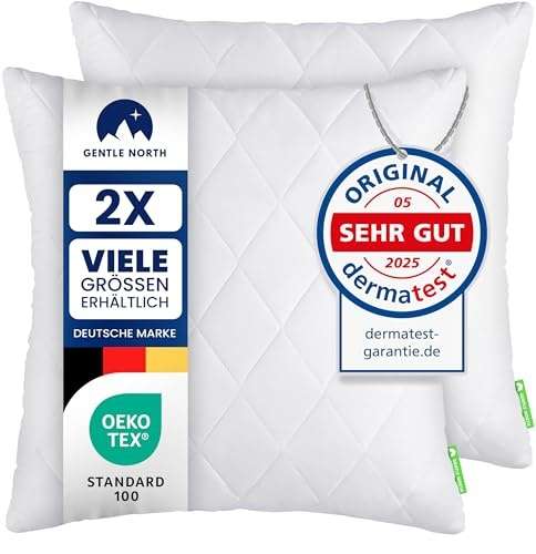 kopfkissenset 80x80 cm gentle north, 2er set für bett und dekokissen, mit reißverschluss