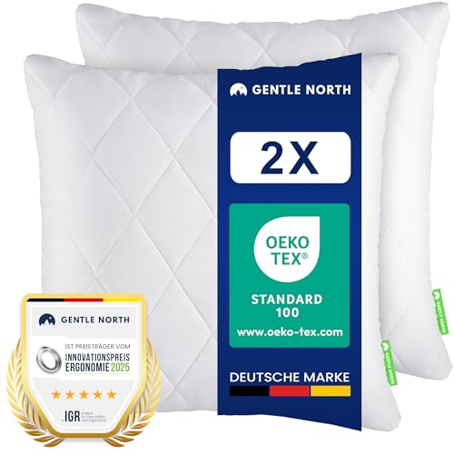 polyester kopfkissen 40x40 cm 2er set für bett sofa dekokissen waschbar ökotex weiß