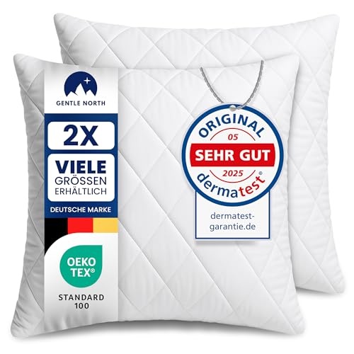kissen 50x50 cm 2er set von gentle north, waschbar bis 60, mit reißverschluss, weiß