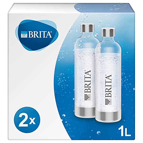 Brita 2er-Pack Flaschen für Wassersprudler sodaONE, 1 Liter, BPA-frei, PET