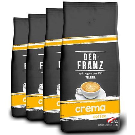 der-franz kaffe crema 4 x 1kg kaffeebohnen 46,25 euro statt 72 euro 11,56 euro pro kilo