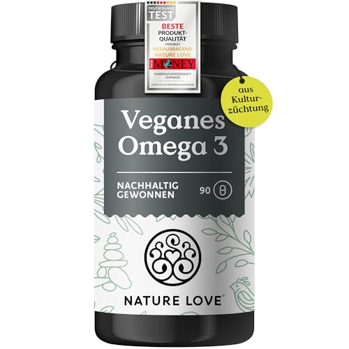 omega 3 vegan hochdosiert 1.444 mg algenöl 90 kapseln nature love nachhaltig