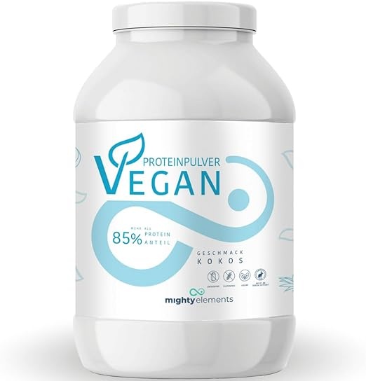 mighty elements veganes protein kokos 1kg, 85% pflanzliches eiweiß, glutenfrei, laktosefrei