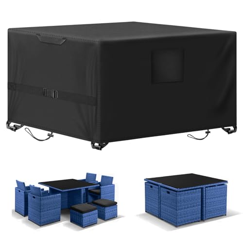 kovshuiwe gartenmöbel abdeckung 120x120x74cm wasserdicht winddicht uv-beständig 420d
