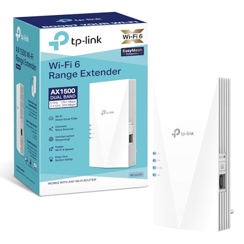 tp-link re500x wlan verstärker repeater wifi 6 ax1500 dualband gigabit port weiß