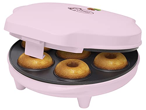 bestron donut maker retro design, mini donut maker für 7 donuts, 700 watt, rosa