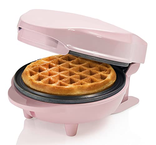 Bestron mini-waffeleisen, waffelmaker rosa, antihaftbeschichtung, 550 watt