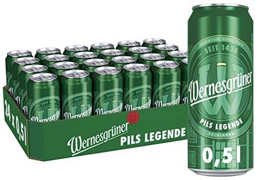 wernesgrüner pils legende, einweg bierdose 0,5 l, 24er pack