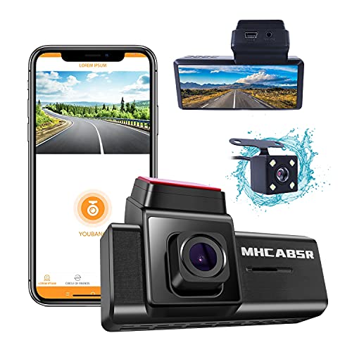 wifi dashcam, mhcabser fahrrekorder 1080p with app, nachtsicht, bewegungserkennung, loop-recording