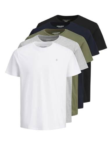 Entdecke das JACK & JONES Herren T-Shirt 5er Pack in trendigen Farben! Hoher Tragekomfort, vielseitig kombinierbar und ideal für jeden Anlass. Jetzt sichern!