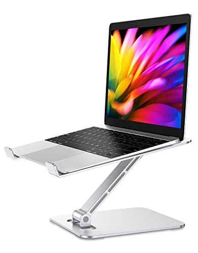 laptop ständer höhenverstellbar, babacom aluminium ergonomisch für 10-16" laptops, silber