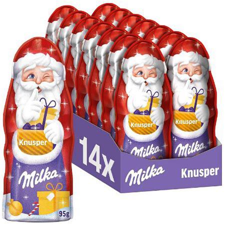 milka weihnachtsmann knusper 14er pack 95g für 36,80 statt 46