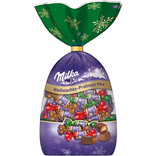 milka weihnachts-pralinen mix 180g, weihnachtsschokolade geschenk, 100% alpenmilch