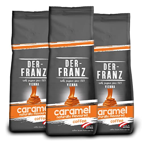 der-franz kaffeepulver mit karamell, intensität 3/5, arabica und robusta, 3 x 500 g