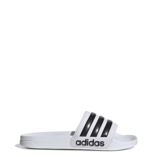 adidas unisex adilette shower slides 44 2/3 eu, cloud white/core black