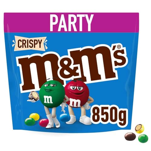 m&m's crispy schokolinsen mit knusperkern, großpackung 850g für partys und snacks