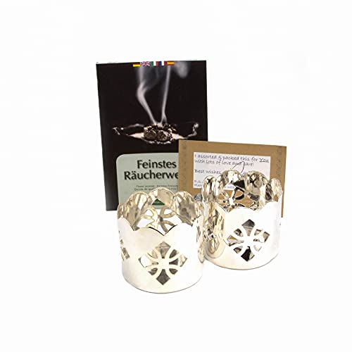 native spirit teewindlicht versilbert aus messing, florales design für feiern