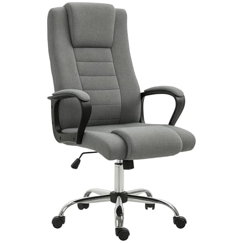 vinsetto bürostuhl drehbar höhenverstellbar ergonomisch mit wippenfunktion dunkelgrau 62 x 76 x 110-119 cm