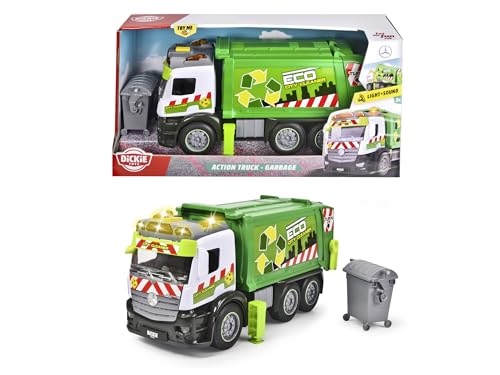 dickie toys müllauto action truck mit licht und sound, 2x aaa inkl.
