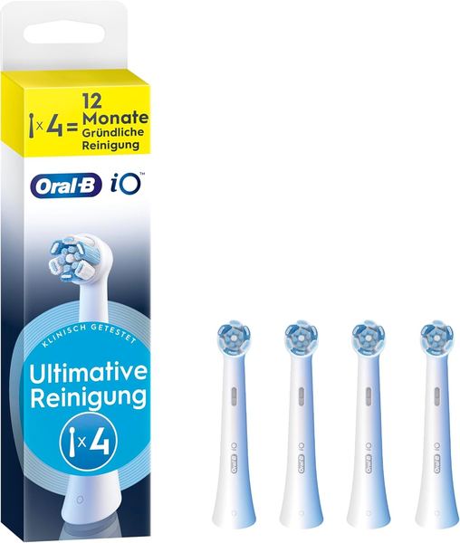Oral-B iO Aufsteckbürsten 4 Stück, Ultimative Reinigung, Weiß