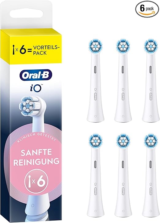 oral-b iO aufsteckbürsten sanfte reinigung für empfindliches zahnfleisch, 6 stück
