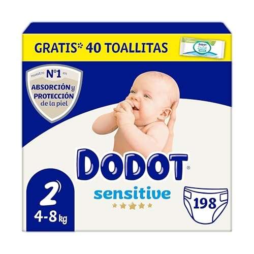 Produktbild: dodot sensitive babywindeln größe 2 (4-8 kg), 198 windeln + 40 reinigungstücher