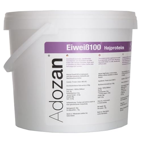 adozan eiweiß pulver 99% whey isolate rind protein 3kg 100g Verpackung