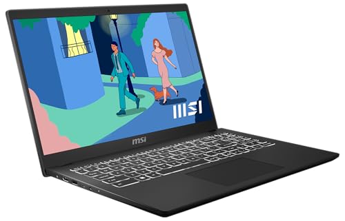 Produktbild: msi modern 15 laptop, 15.6 zoll full hd, ryzen 7 7730u, 16gb ram, 512gb ssd, schwarz