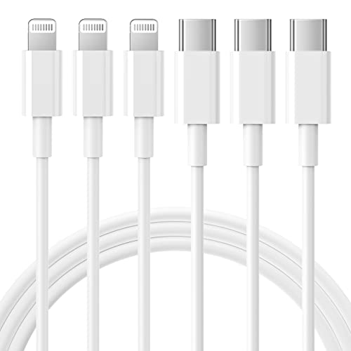 usb c lightning kabel 1.8m 3pack rctech mfi zertifiziert für iphone 14/13/12/11/x/xs/xr/8 weiß