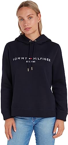 Tommy Hilfiger Damen Hoodie Heritage Kapuze Blau Desert Sky Größe L