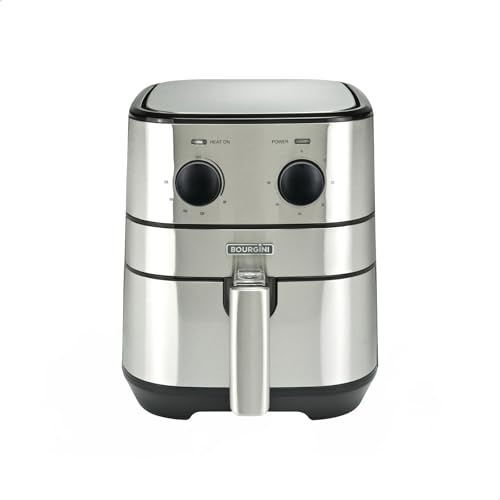 bourgini heißluftfritteuse xl 4 liter edelstahl für 1 kg pommes frites airfryer