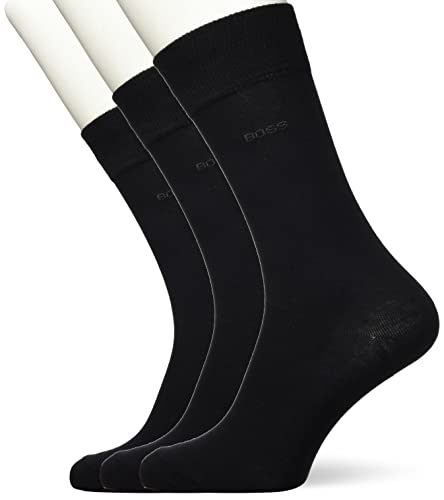 BOSS Herren Socken 3er Pack Schwarz Uni Größe 39-42 Rs Cc 10241905 01