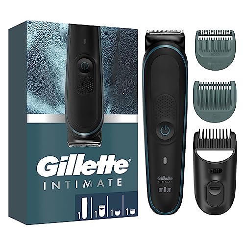 gillette skinfirst intimate trimmer für männer, kabellos, wasserdicht, langlebige klingen