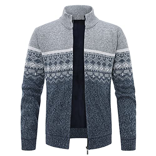 youthup herren fleecejacke strickjacke gefüttert winter sportlich cardigan trachten