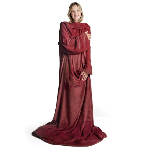 blumtal ärmeldecke unisex, kuscheldecke mit ärmeln und fußtasche, oeko-tex zertifiziert