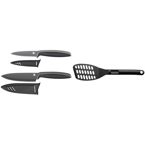wmf touch messerset 2-teilig mit schutzdeckel und pfannenwender schwarz 31 cm