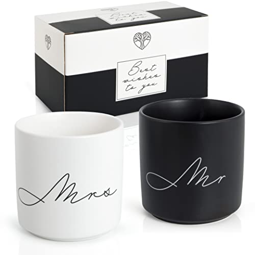 weddingtree 2er set mr und mrs tassen - partnertassen für paare, hochzeitsgeschenk