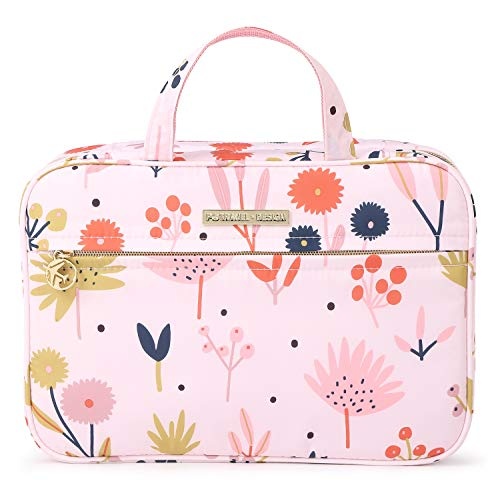 Produktbild: Kulturbeutel, Waschtasche zum Aufhängen, wasserdicht, Kosmetiktasche Floral für Damen