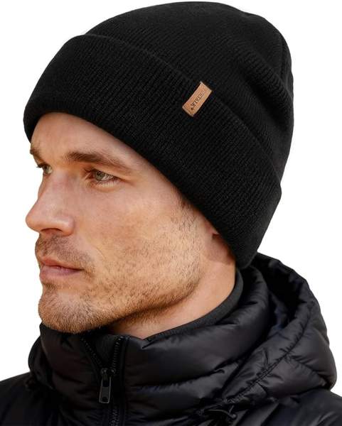 FURTALK Beanie Mütze Herren Unisex Warm mit Weichem Fleecefutter Winterstrickmütze