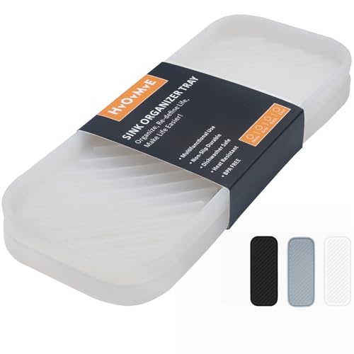 hvovmve silikon seifenhalter für küche bad und schminktisch, 2 stück transparent