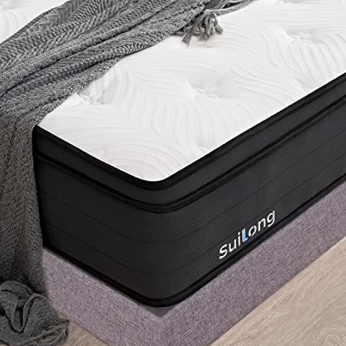 SuiLong Matratze 100 x 200 cm H3, Gel-Memory-Schaum, Taschenfederkern, 7 Zonen