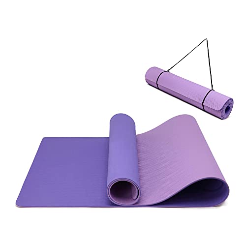 oak & tea yogamatte, rutschfeste fitnessmatte aus umweltfreundlichem tpe, 183 x 61 x 0,6 cm