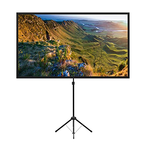 Beamer Leinwand 80 Zoll mit Stativ, tragbar, 4K HD, leicht, kompakt, ideal für Heimkino und Outdoor Filme