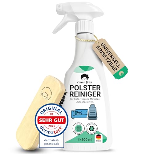 emma grün polsterreiniger für sofa, couch, autositz 500 ml mit bürste, nachhaltig