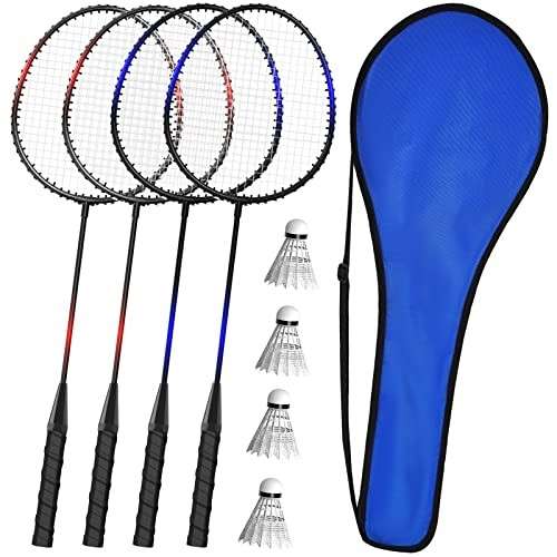 KH Federball Set für 2-4 Spieler  Badminton Schläger, Federbälle, Tragetasche