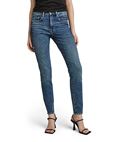 damen skinny jeans g-star raw lhana in blau mit hohem bund