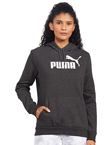 puma hoodie ess logo sweatshirt dunkelgrau heather größe l