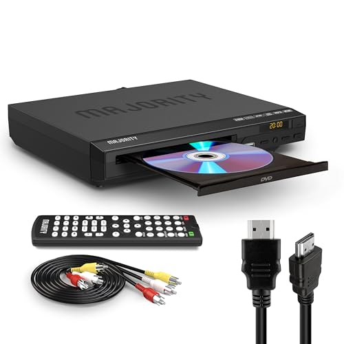 DVD Player region free, MAJORITY mini DVD-Player mit 1080p upscaling, USB, HDMI