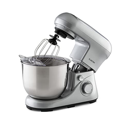 Produktbild: knetmaschine klarstein 1300w mit 5l schüssel, 6 stufen, rühr- und knethaken